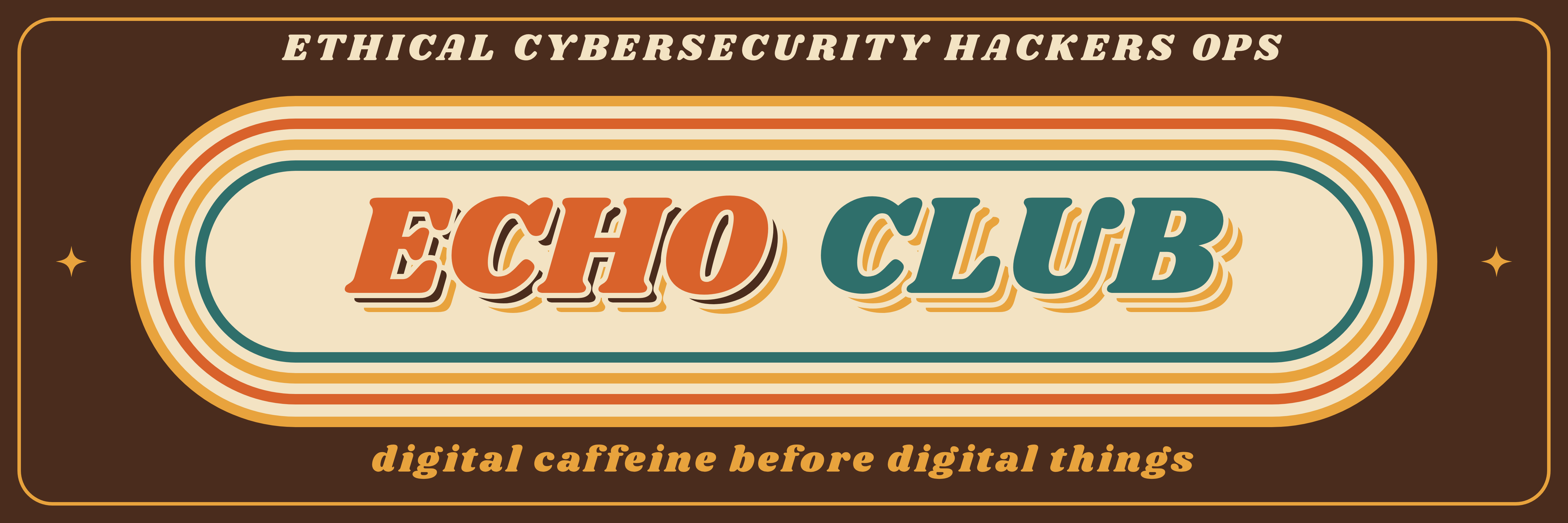 ECHO Club 6 by 2 foot banner, Retro 70s color version