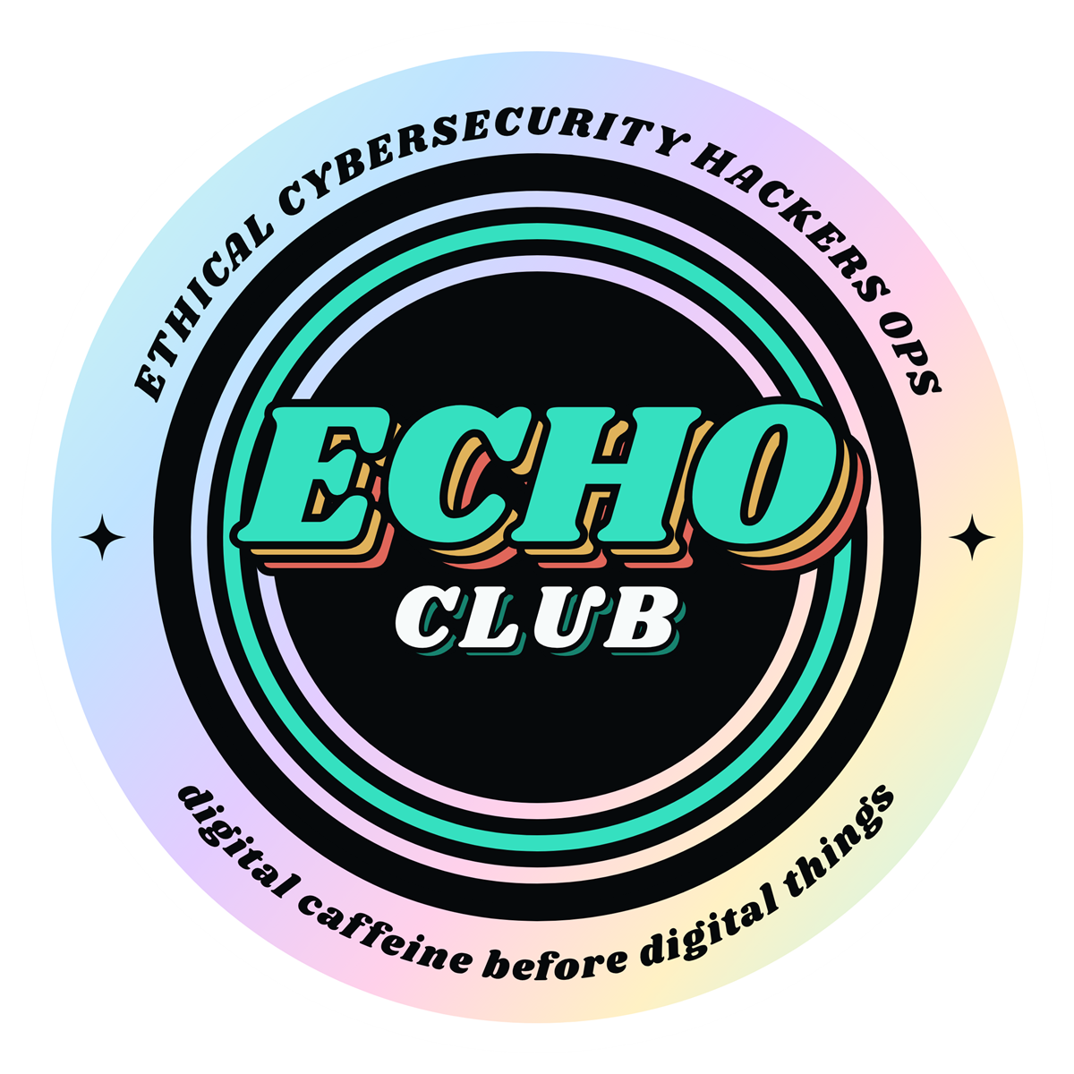 ECHO Club sticker, Holo Night color version